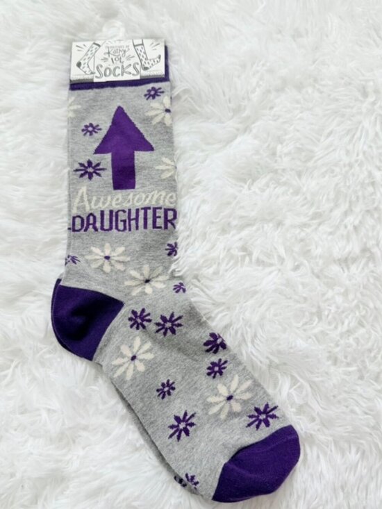 Source Unknown Accessories - NWT Novelty Daughter Gift Socks Purple Floral Women’s One Size